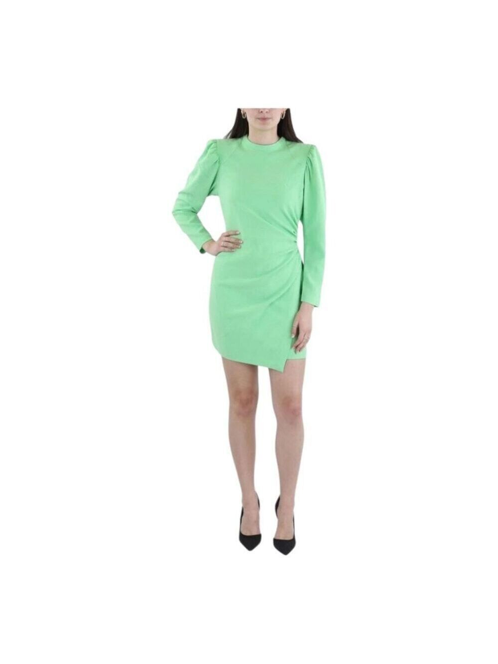 A.L.C. Lime Green Long Sleeve Asymmetrical Mini Dress Sizes 6, & 8 - Picture 6 of 6
